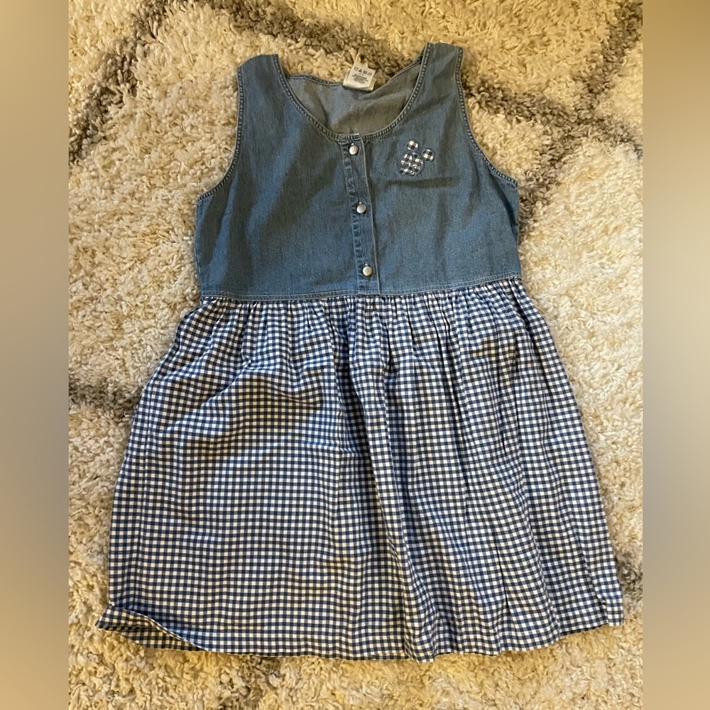 Vintage Disney Denim & Gingham Check Dress